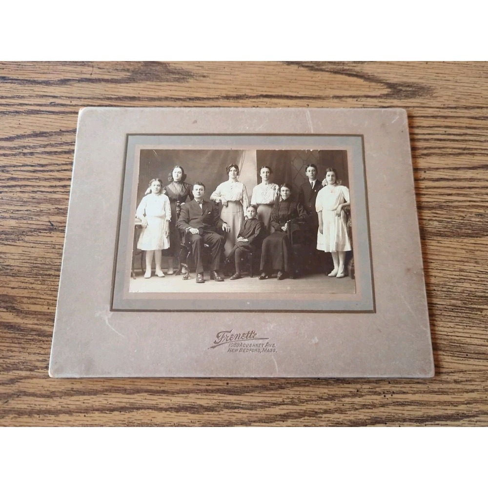 Rare Antique Cabinet Card Family Photo Victorian Portrait 1800s New Bedford MA